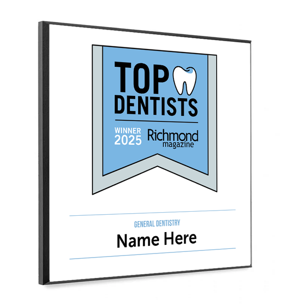 Richmond Magazine "Top Dentists" Logo Award Plaque