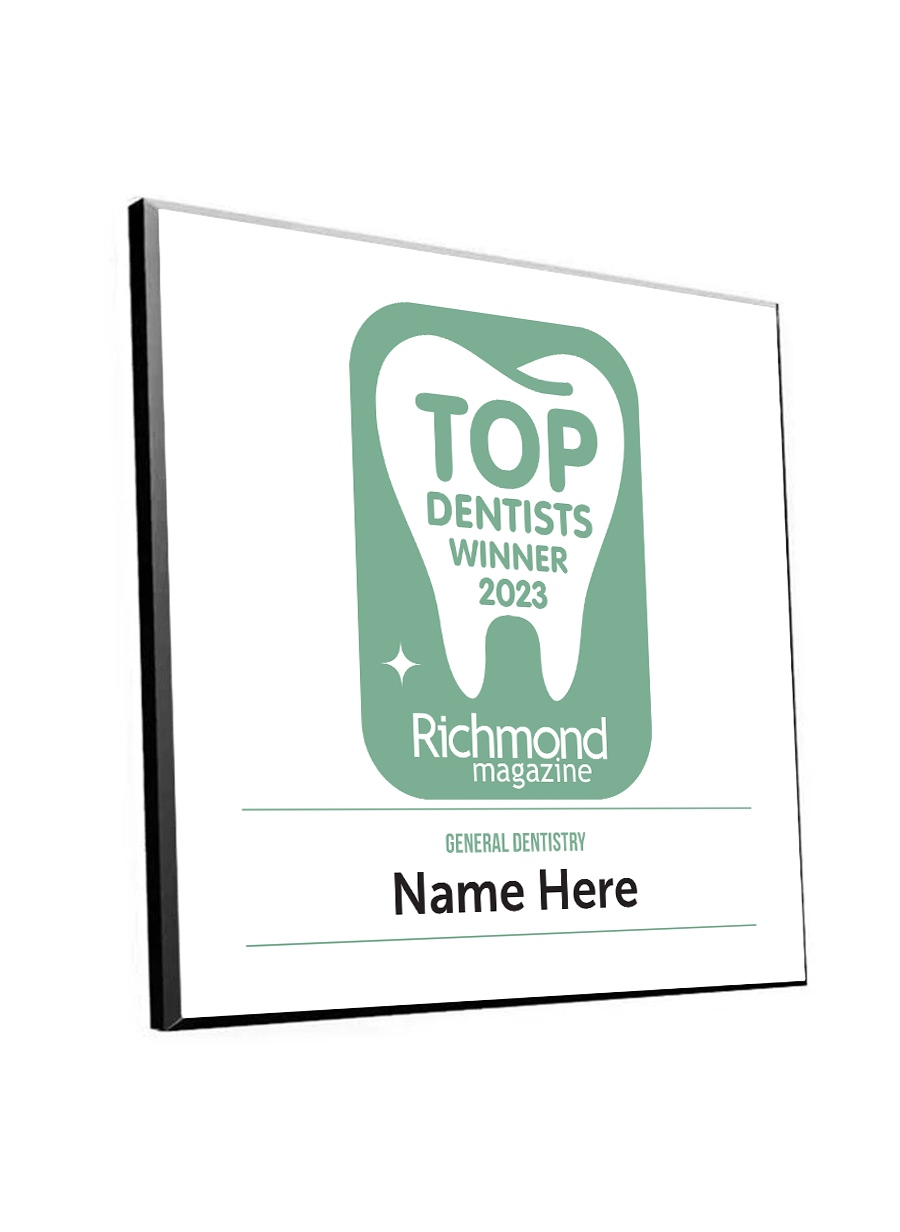Richmond Magazine "Top Dentists" Logo Award Plaque