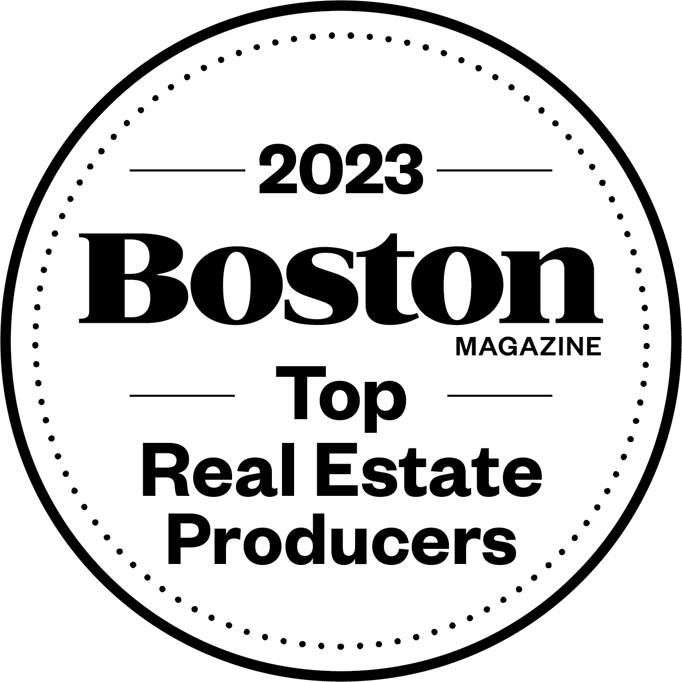 Boston Magazine Top Real Estate Producers Window Decals