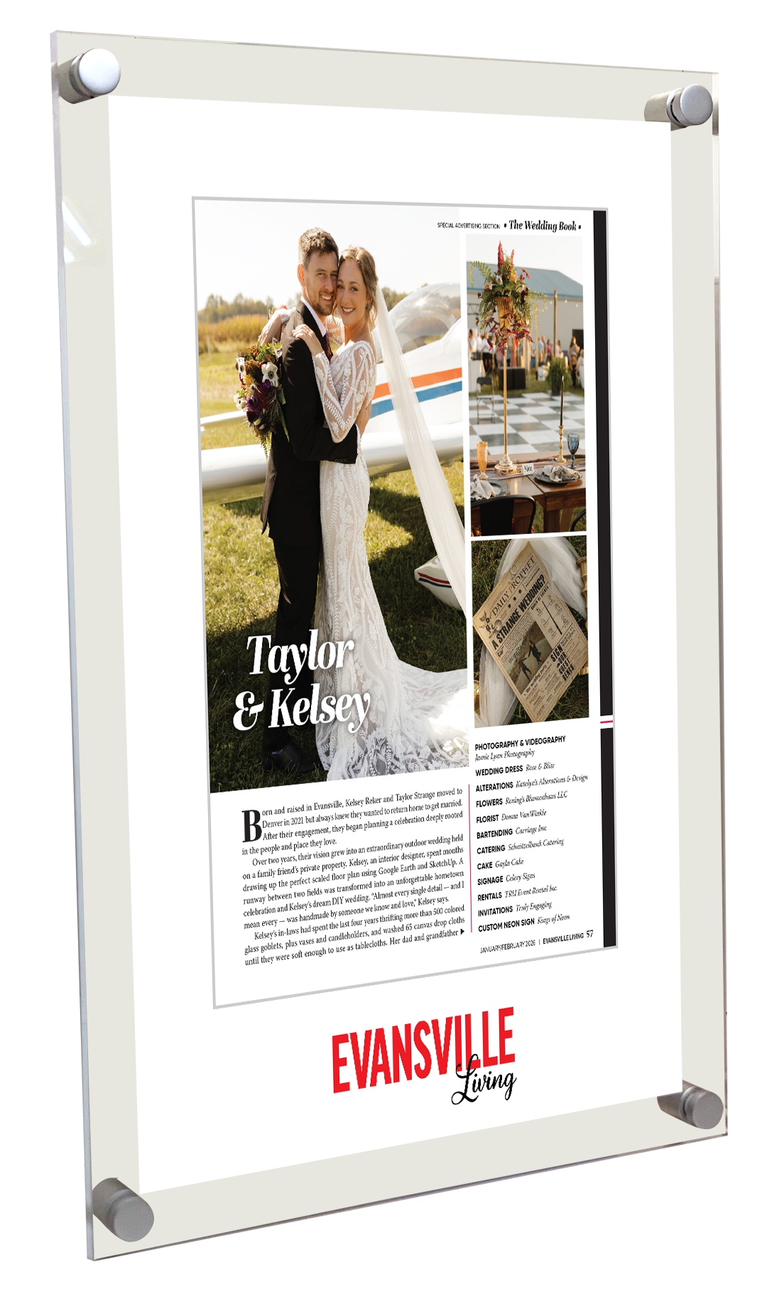 Evansville Living - Wedding Book - Acrylic Plaques