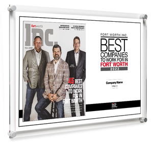 Fort Worth Inc. Best Companies to Work For Award Spread Acrylic Plaque