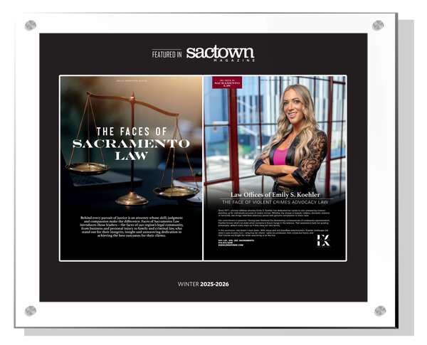 Sactown Magazine - Faces of Sacramento Law - Spread Acrylic Plaques