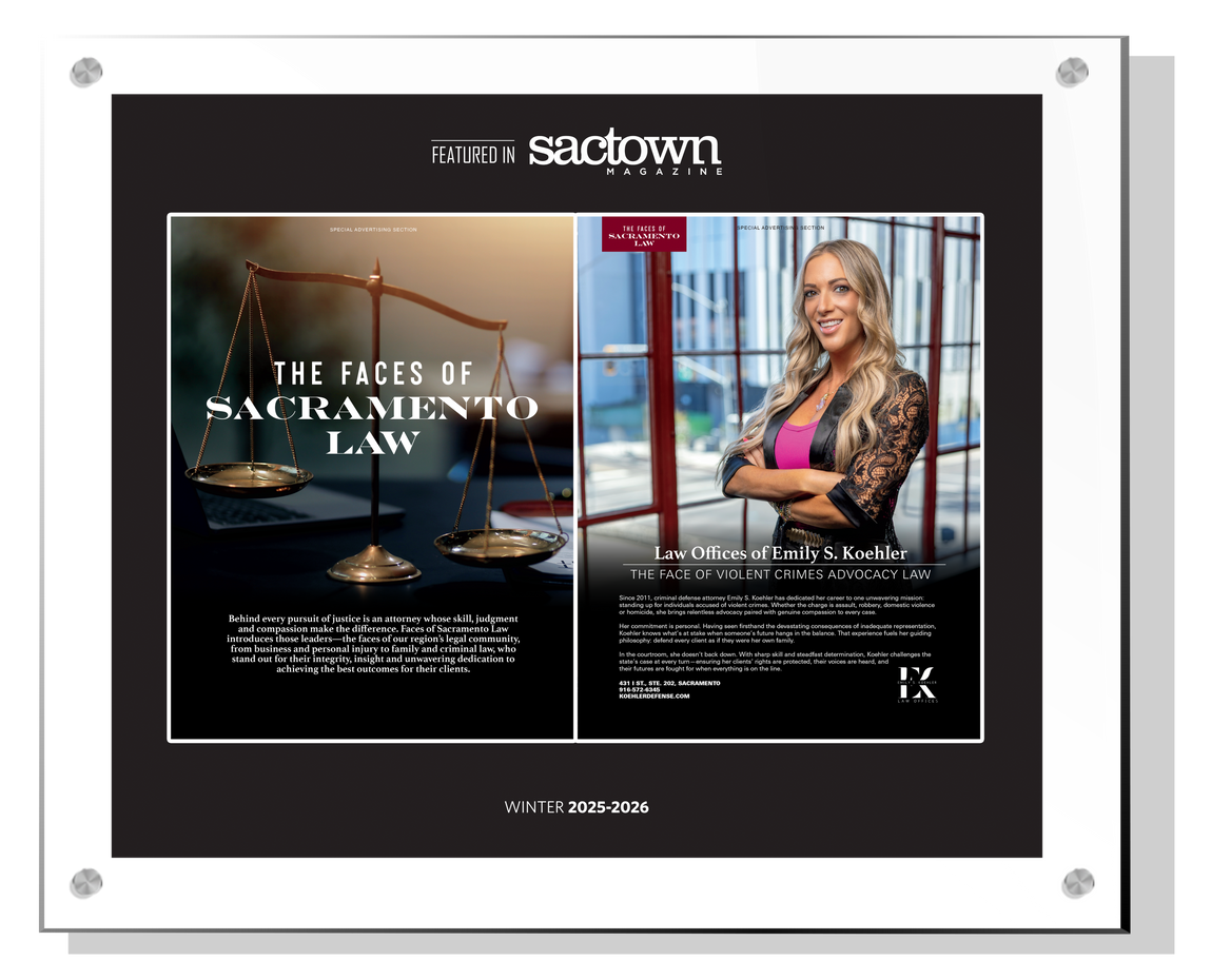 Sactown Magazine - Faces of Sacramento Law - Spread Acrylic Plaques