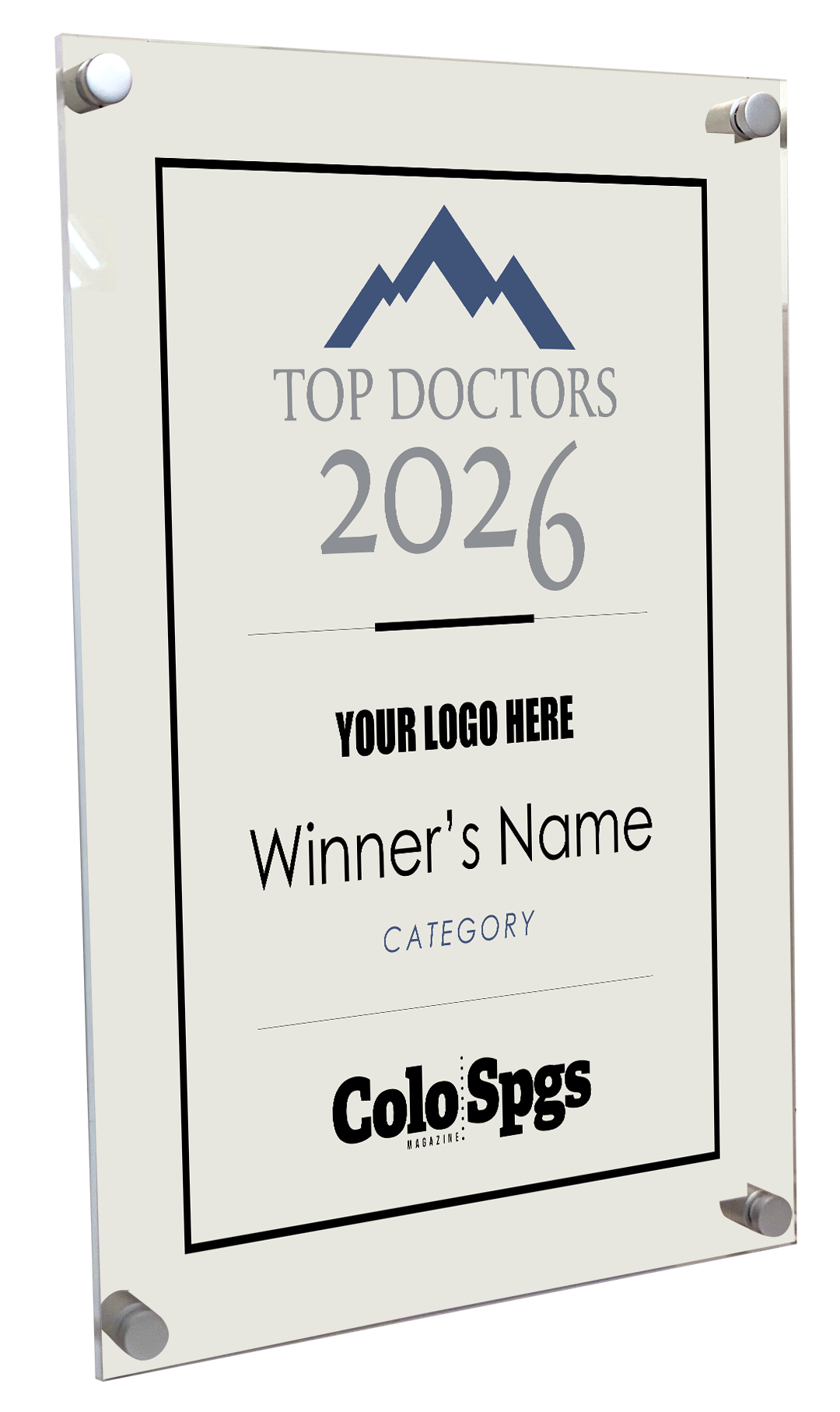 Colorado Springs Magazine - Top Doctors - Acrylic Plaques