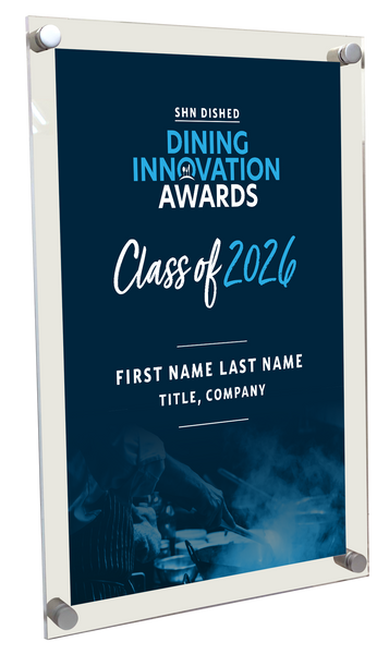 WTWH Healthcare - SHN DISHED - Dining Innovation Awards - Acrylic Standoff Plaque