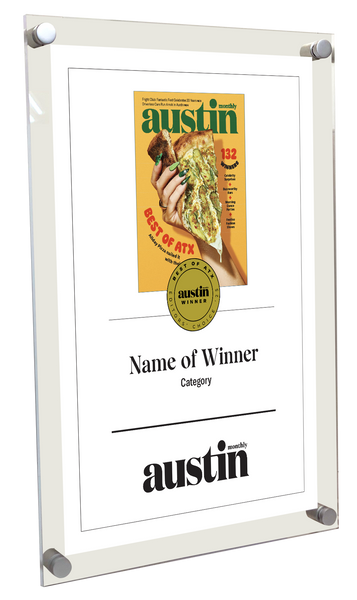 Austin Monthly "Best of ATX Award - Acrylic Standoff Plaque