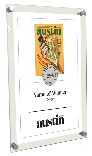 Austin Monthly "Best of ATX Award - Acrylic Standoff Plaque