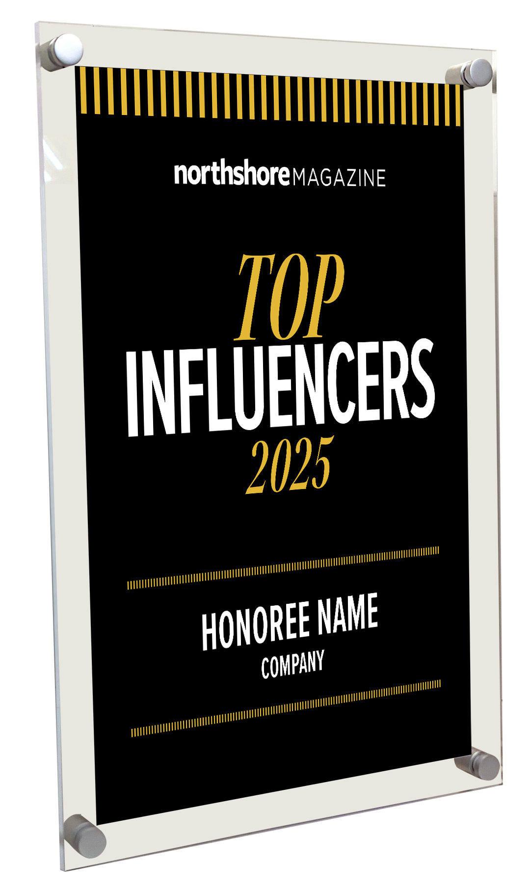 Northshore Magazine - Top Influencers - Acrylic Plaques