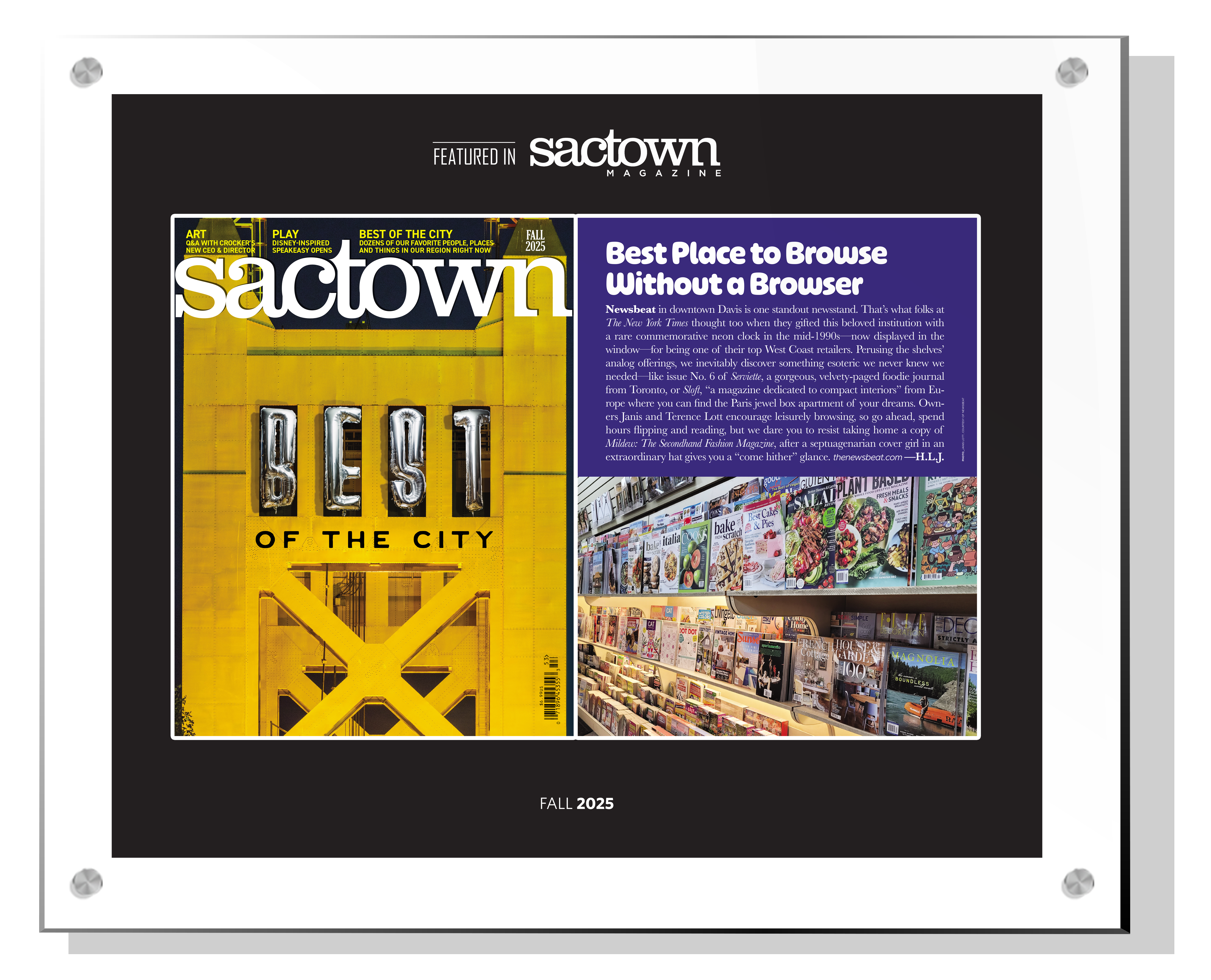 Sactown Magazine - Best of City - Spread Acrylic Plaques