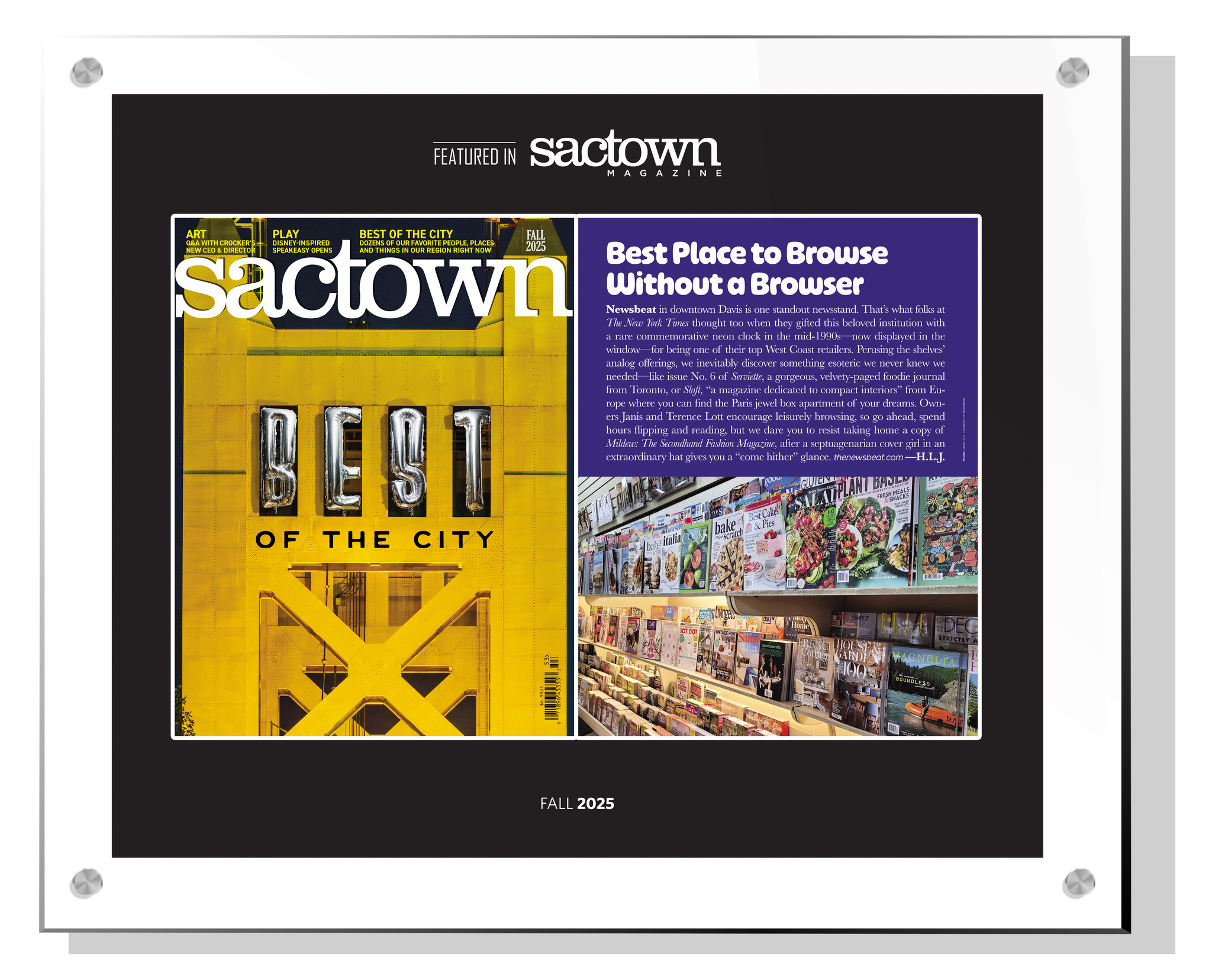 Sactown Magazine - Best of City - Spread Acrylic Plaques