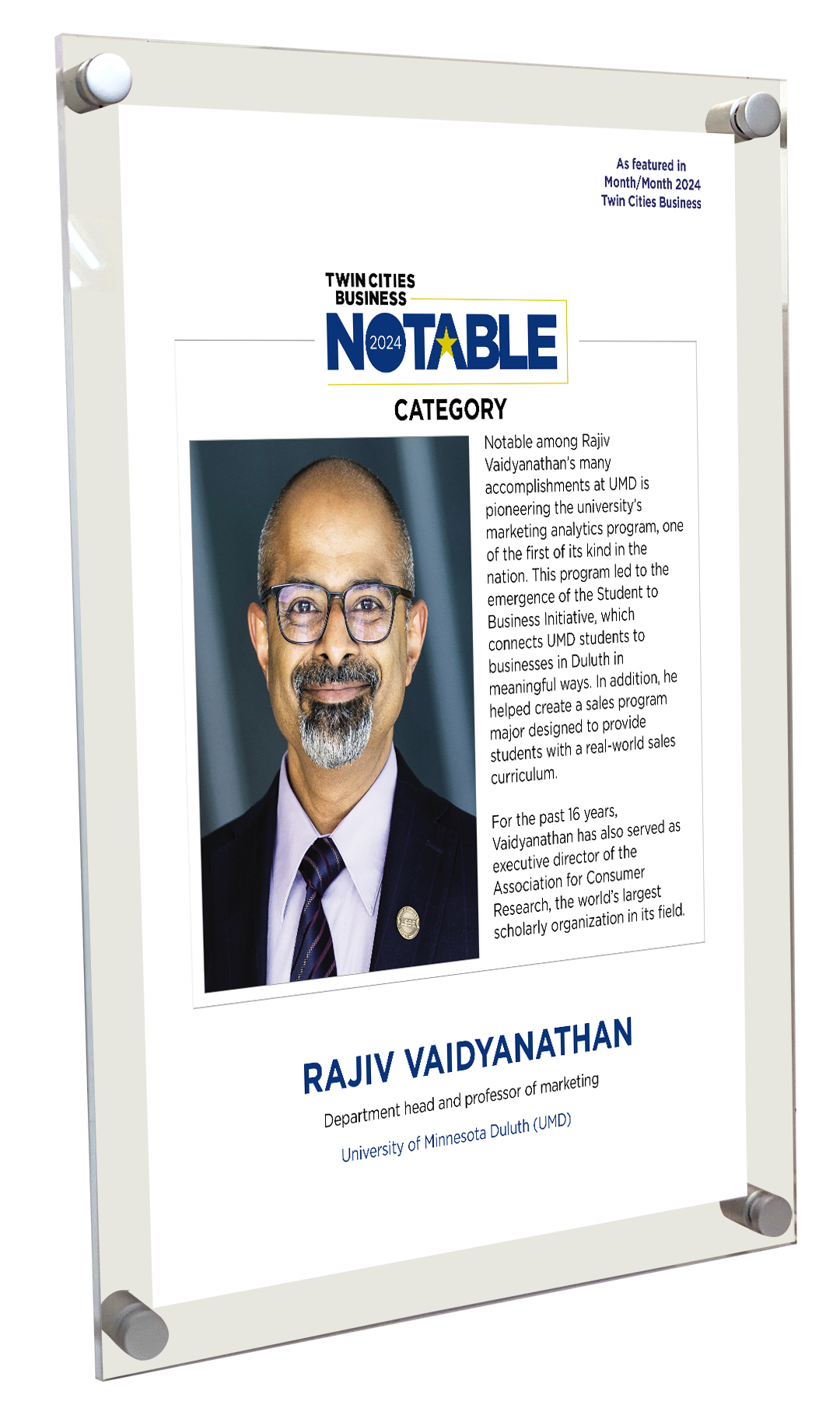 Twin Cities Business Notable Award Plaque Acrylic Standoff twin-cities-business-notable-award-plaque-acrylic-standoff