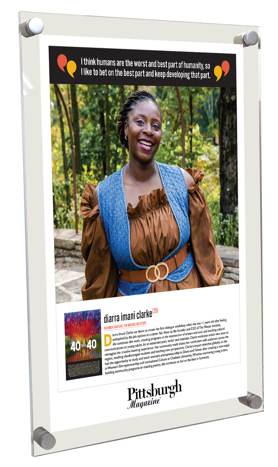 Pittsburgh Magazine - 40 Under 40 - Acrylic Standoff Plaque