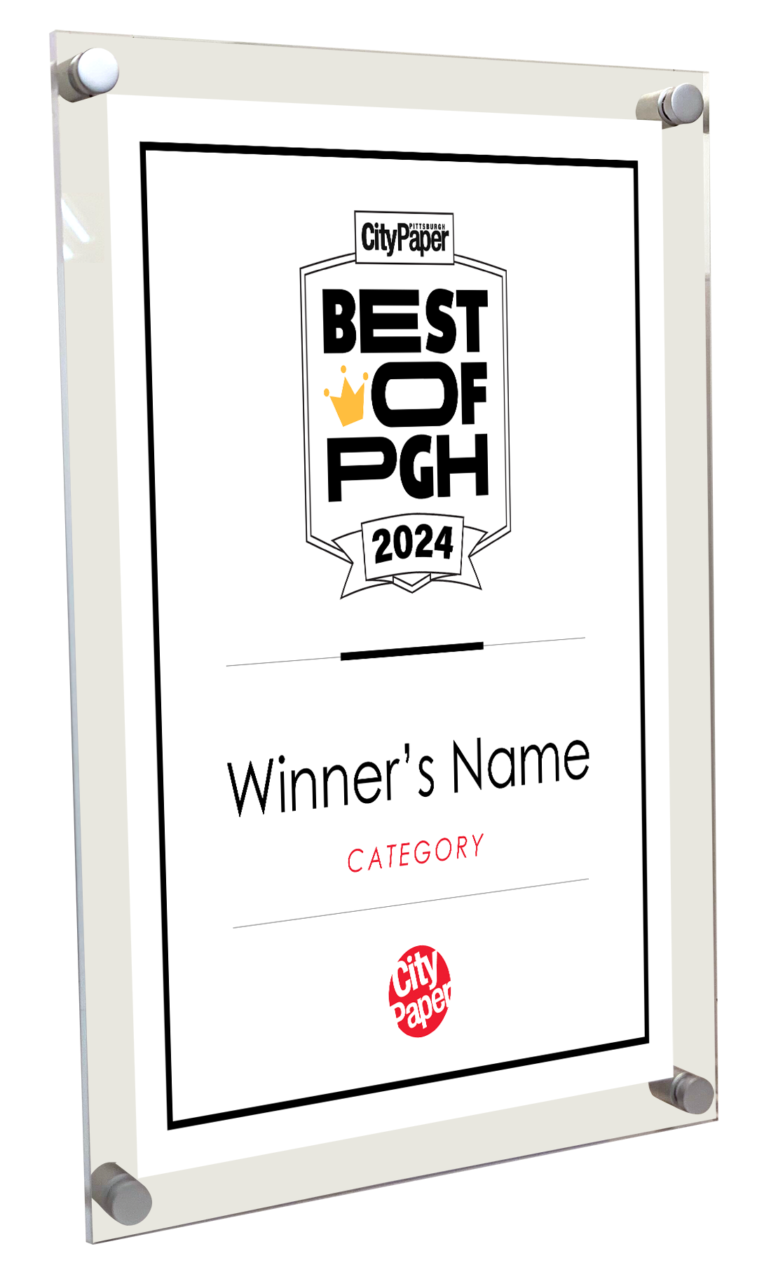 Pittsburg City Paper - Best of PGH - Acrylic Plaque