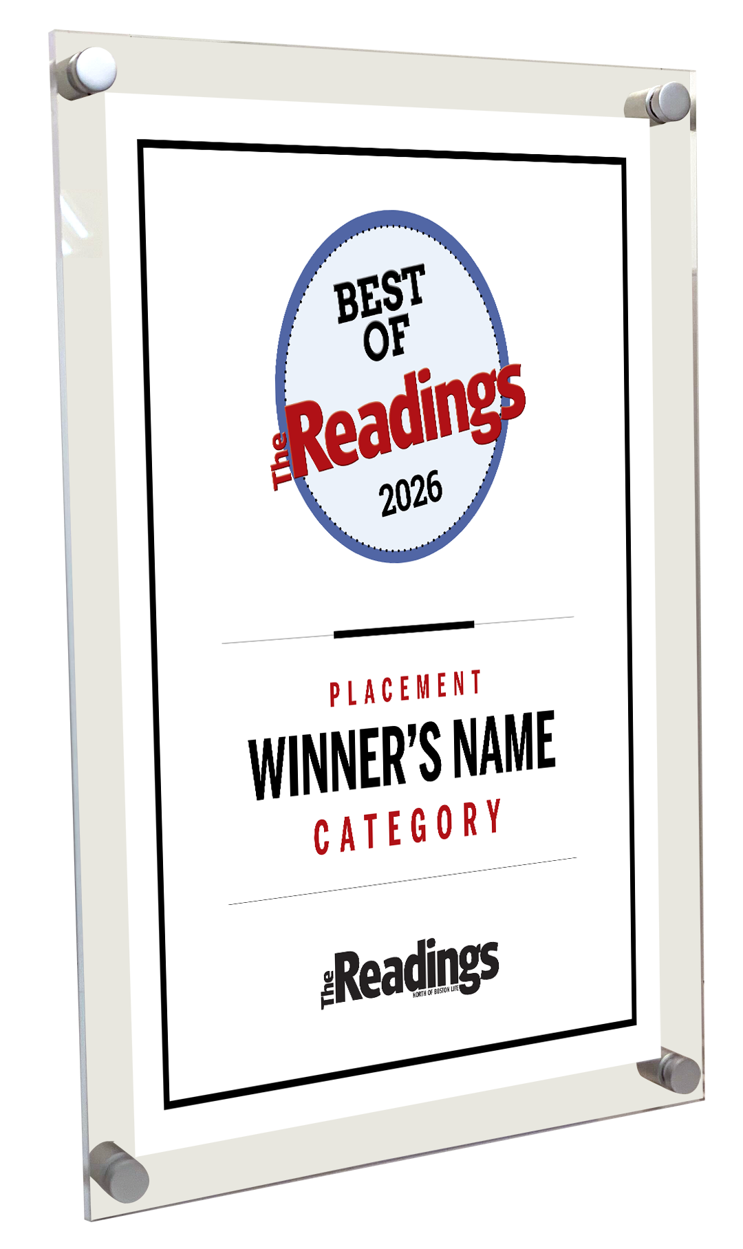 N. Boston Media Group - Best of Awards - Acrylic Plaque