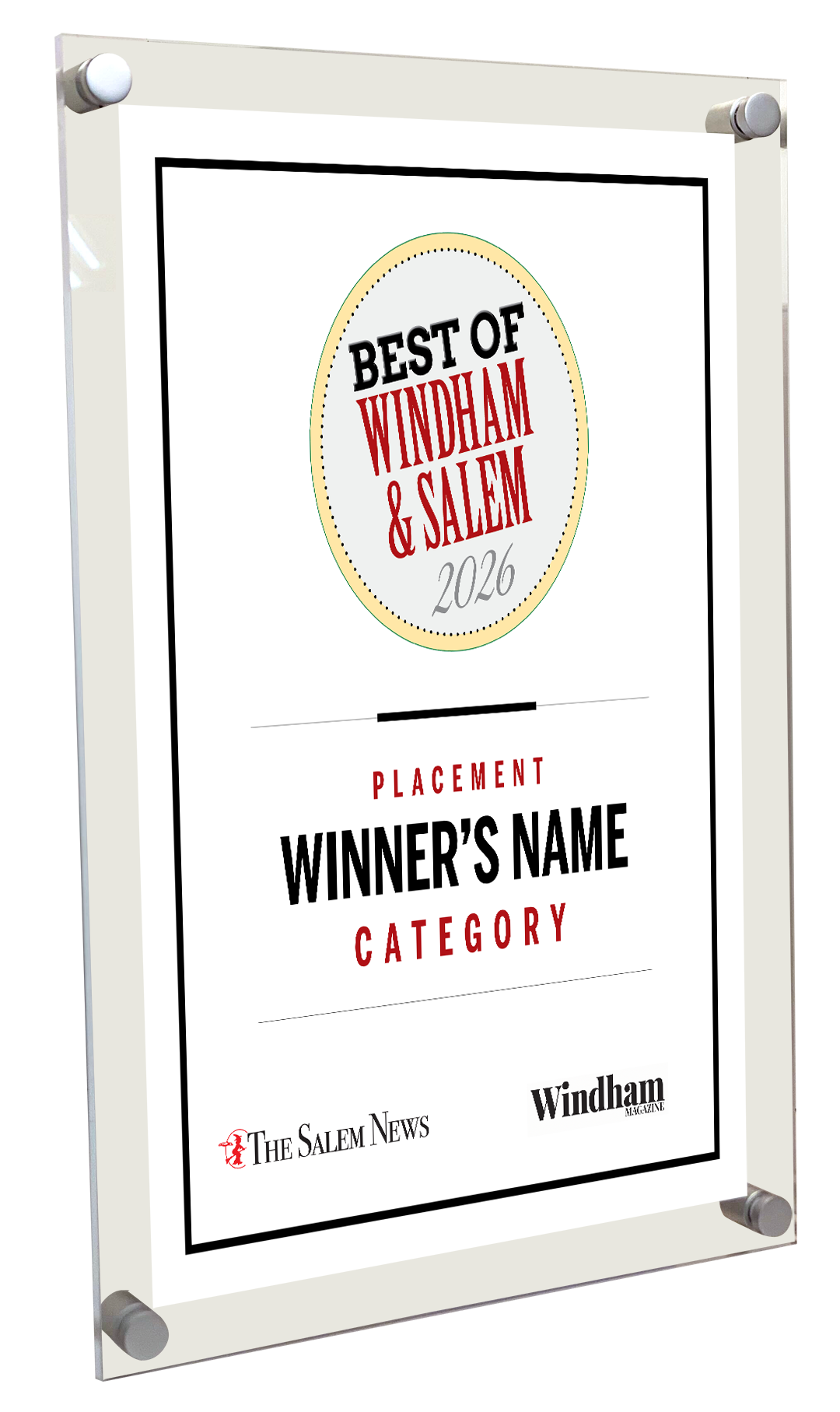 N. Boston Media Group - Best of Awards - Acrylic Plaque