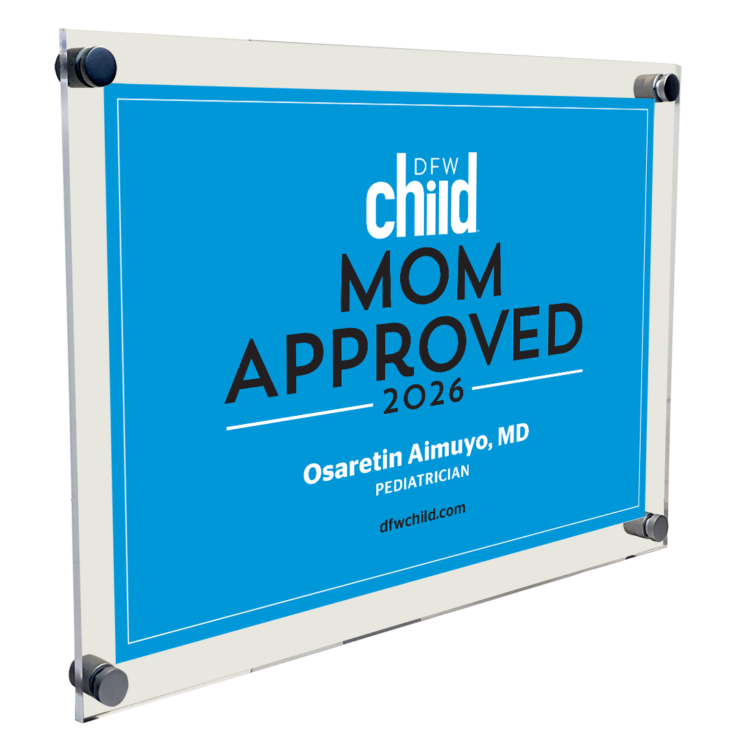 DFW Child - Mom Approved Award - Acrylic Standoff