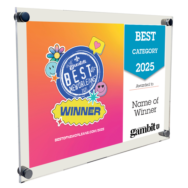 Gambit "Best of New Orleans" Award Plaque - Acrylic Standoff