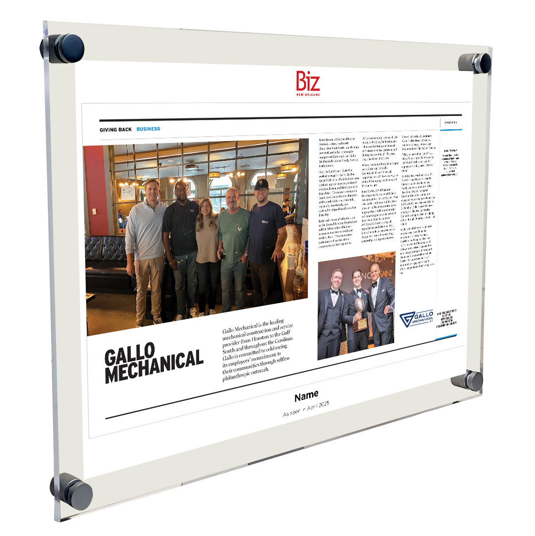 Biz New Orleans - Profile Features - Acrylic Plaques