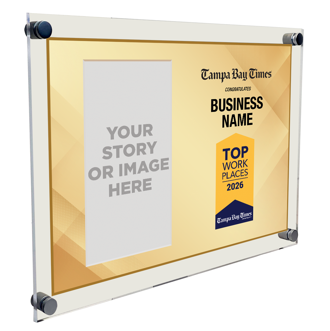 Tampa Bay Times Top Workplaces Award - Acrylic Standoff Plaque