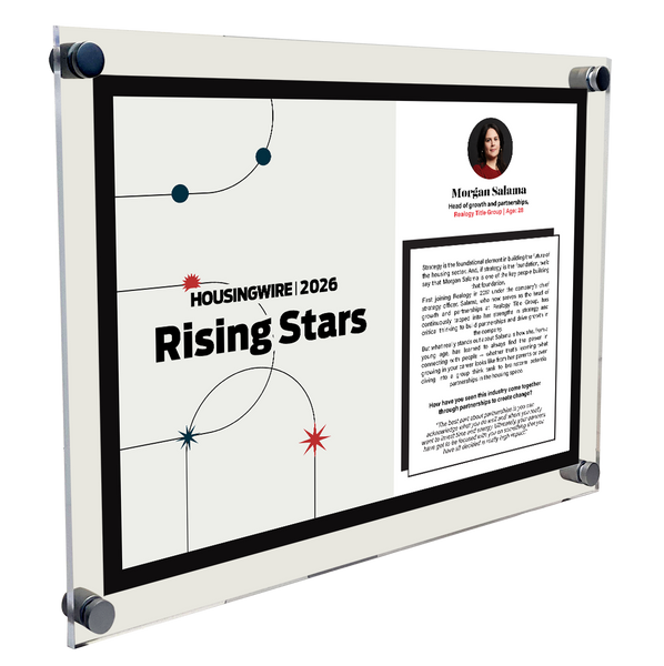 HousingWire Editorial Award Programs Profile Spread Plaque - Acrylic Standoff