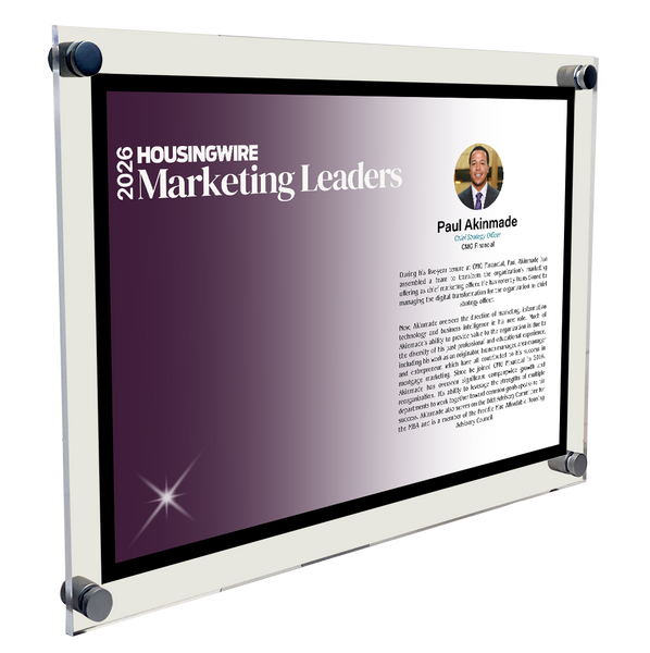 HousingWire Editorial Award Programs Profile Spread Plaque - Acrylic Standoff