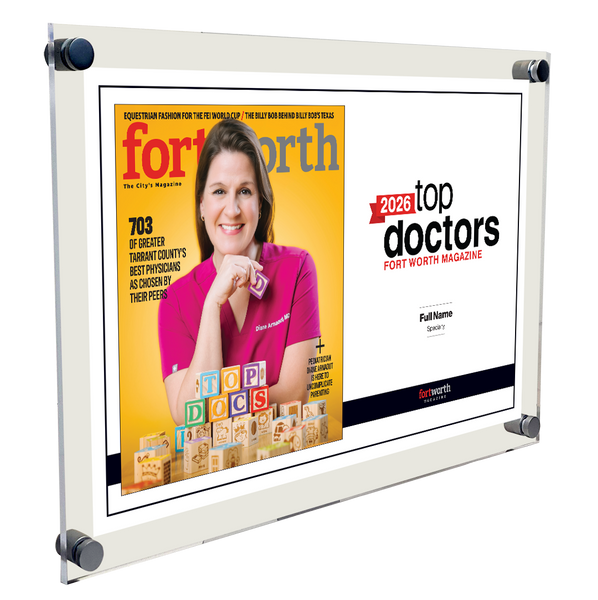 Fort Worth Magazine Top Doctor Acrylic Plaque - Cover & Award