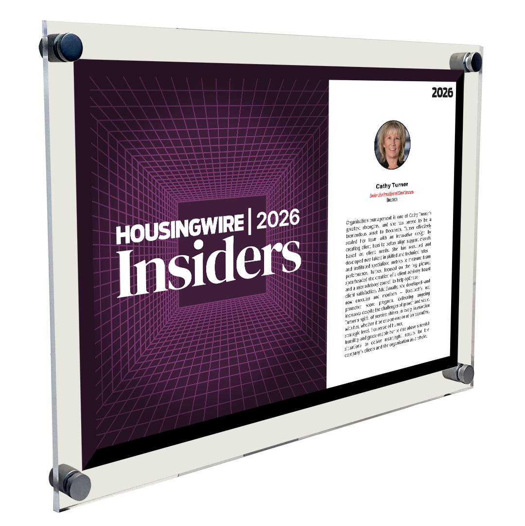 HousingWire Editorial Award Programs Profile Spread Plaque - Acrylic Standoff