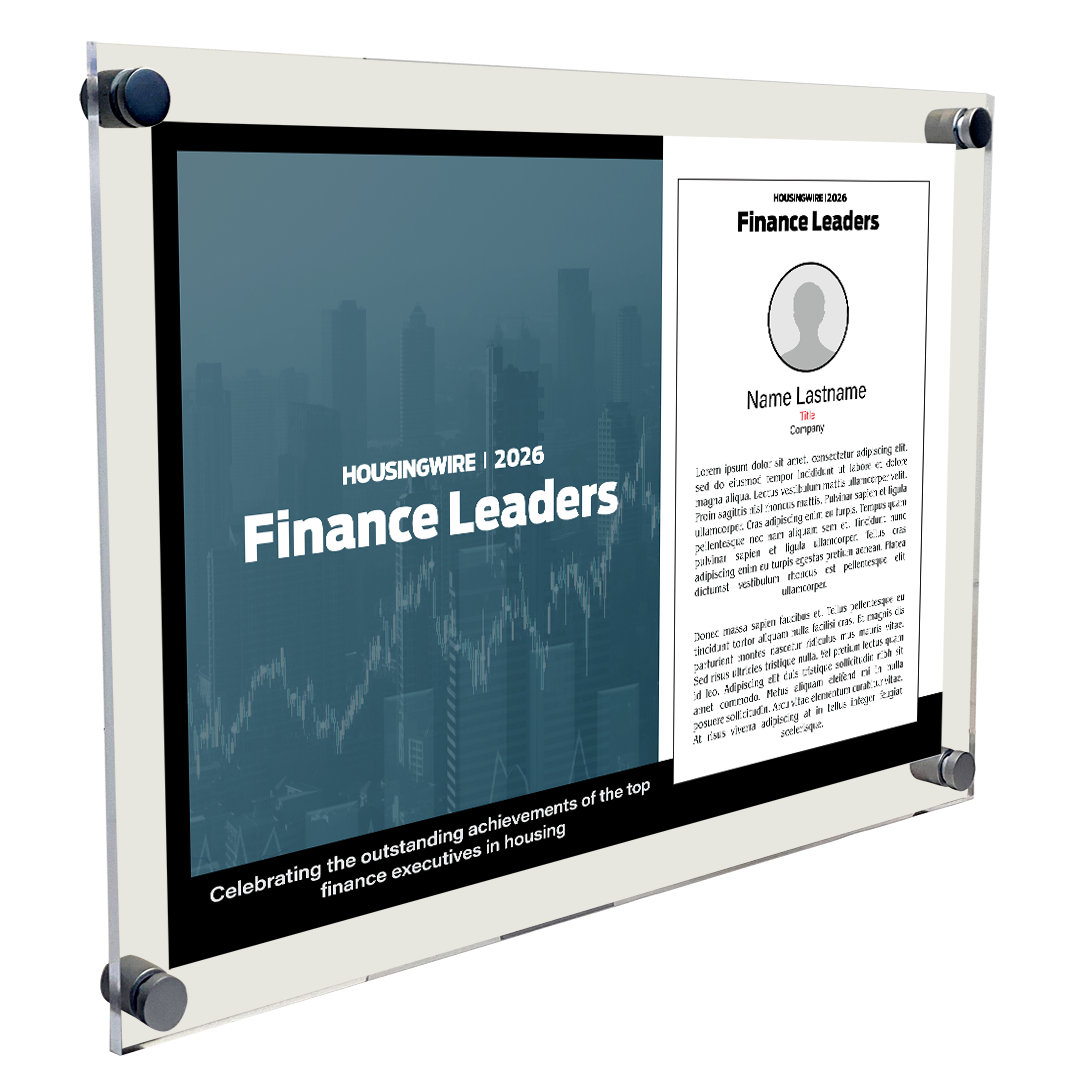 HousingWire Editorial Award Programs Profile Spread Plaque - Acrylic Standoff