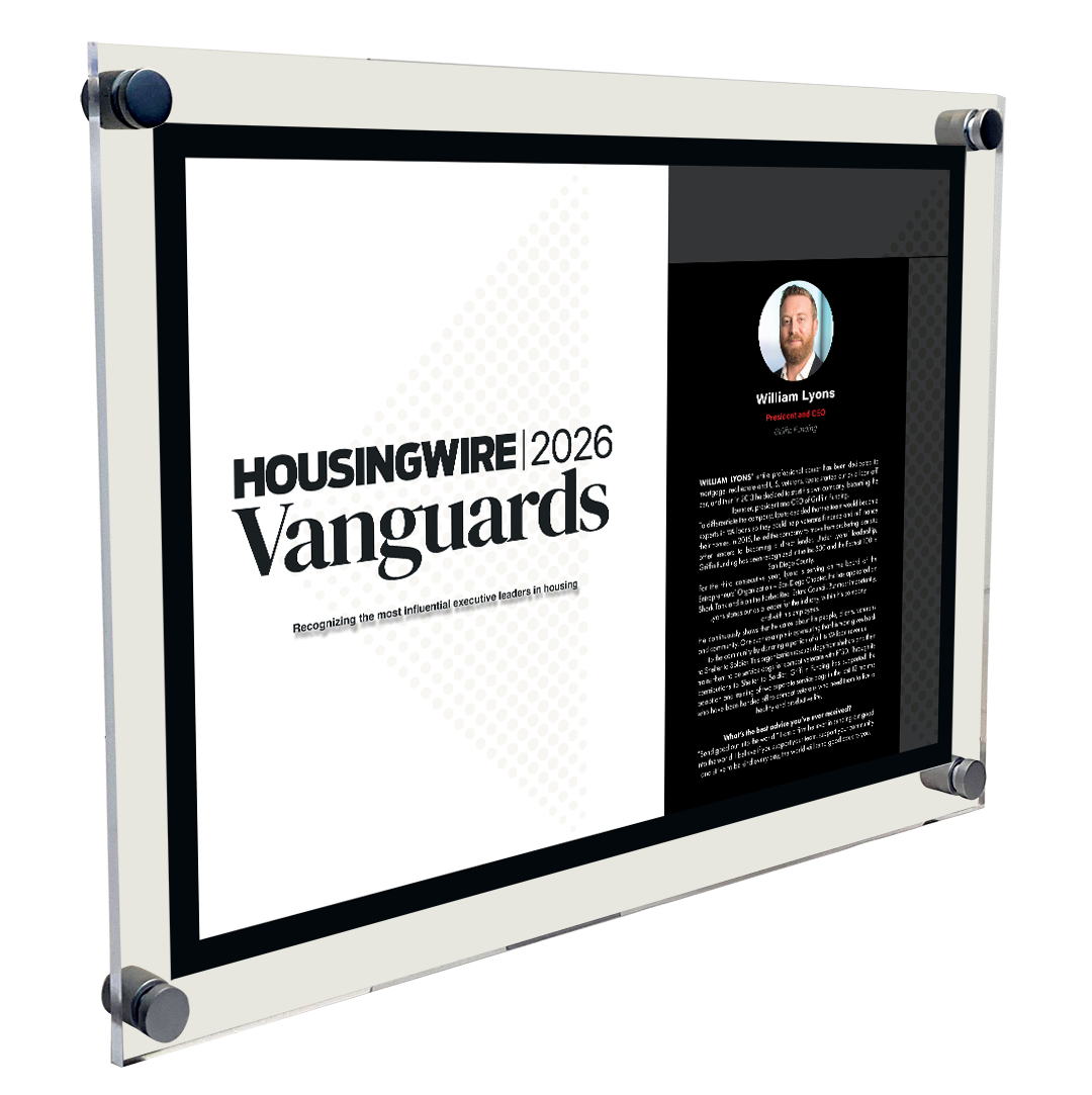 HousingWire Editorial Award Programs Profile Spread Plaque - Acrylic Standoff