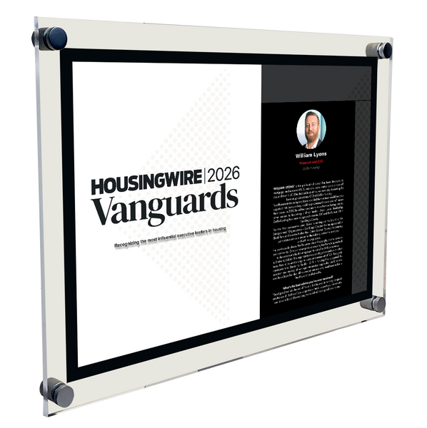HousingWire Editorial Award Programs Profile Spread Plaque - Acrylic Standoff