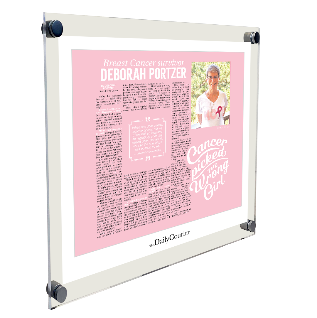 The Daily Courier Article - Acrylic Standoff Plaque