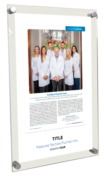 Orlando Magazine Article & Cover Spread Plaque - Acrylic Standoff Plaque