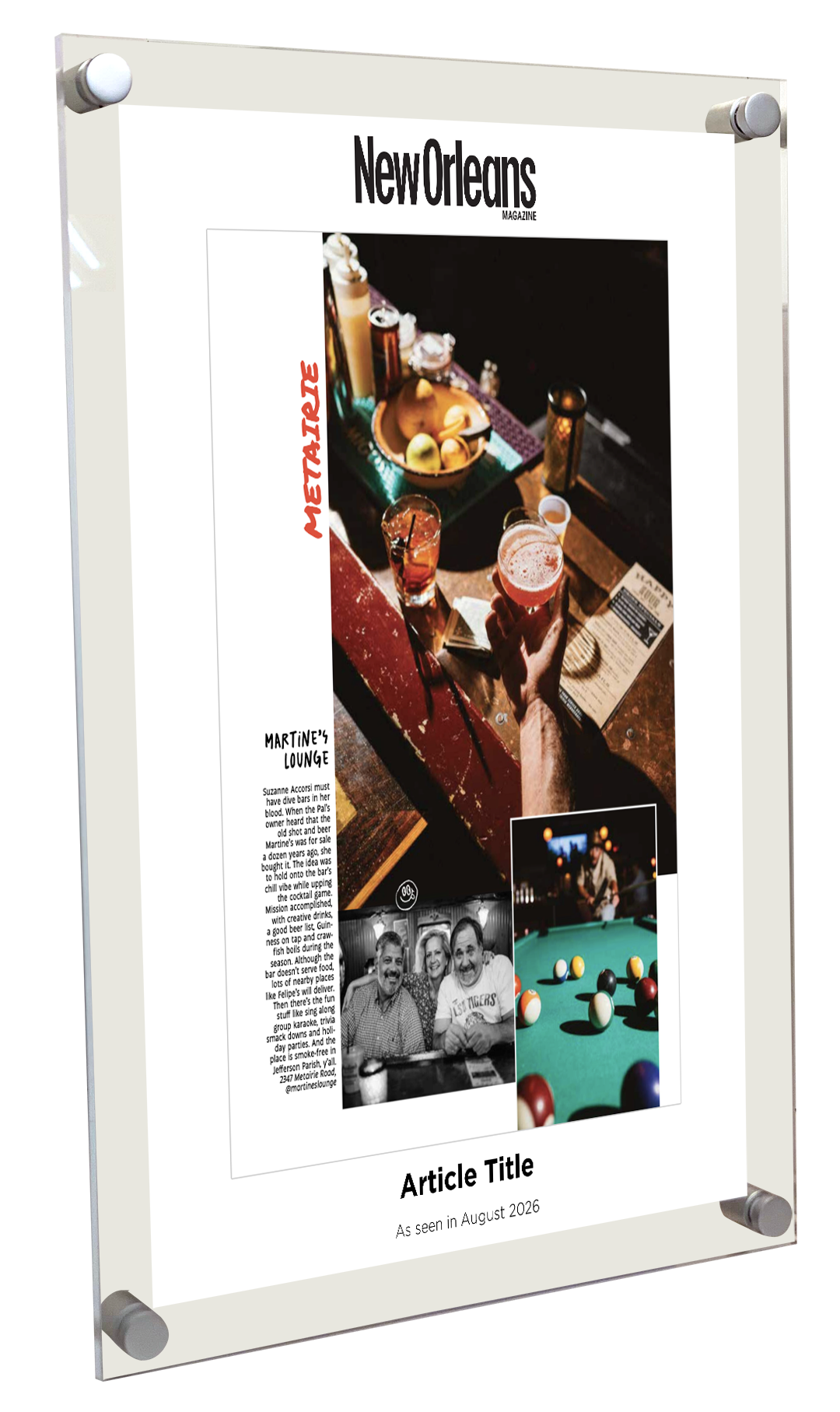 New Orleans Magazine - Covers & Articles - Acrylic Plaques