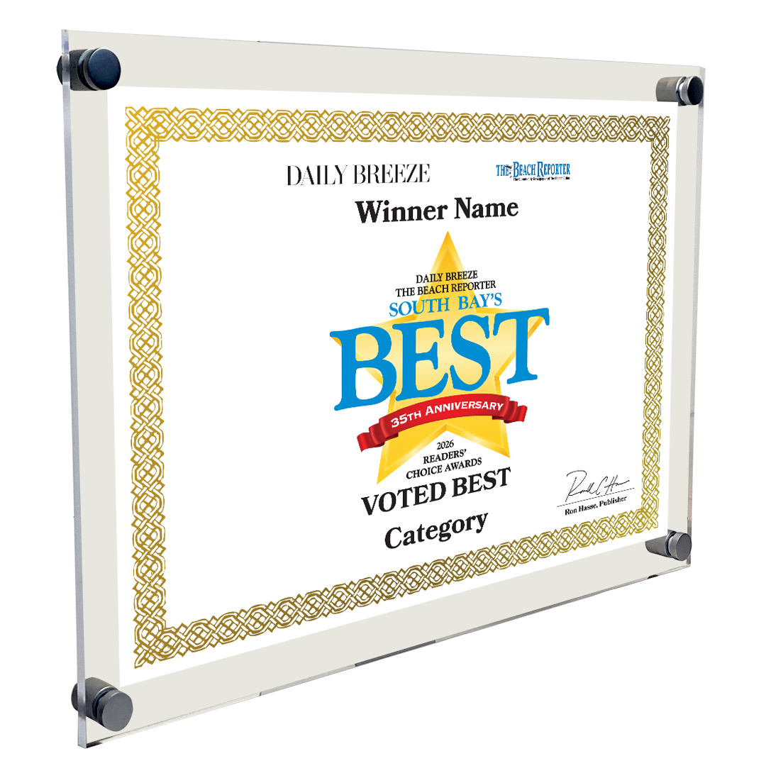 South Bay's Best Of and Readers Choice Certificate - 10