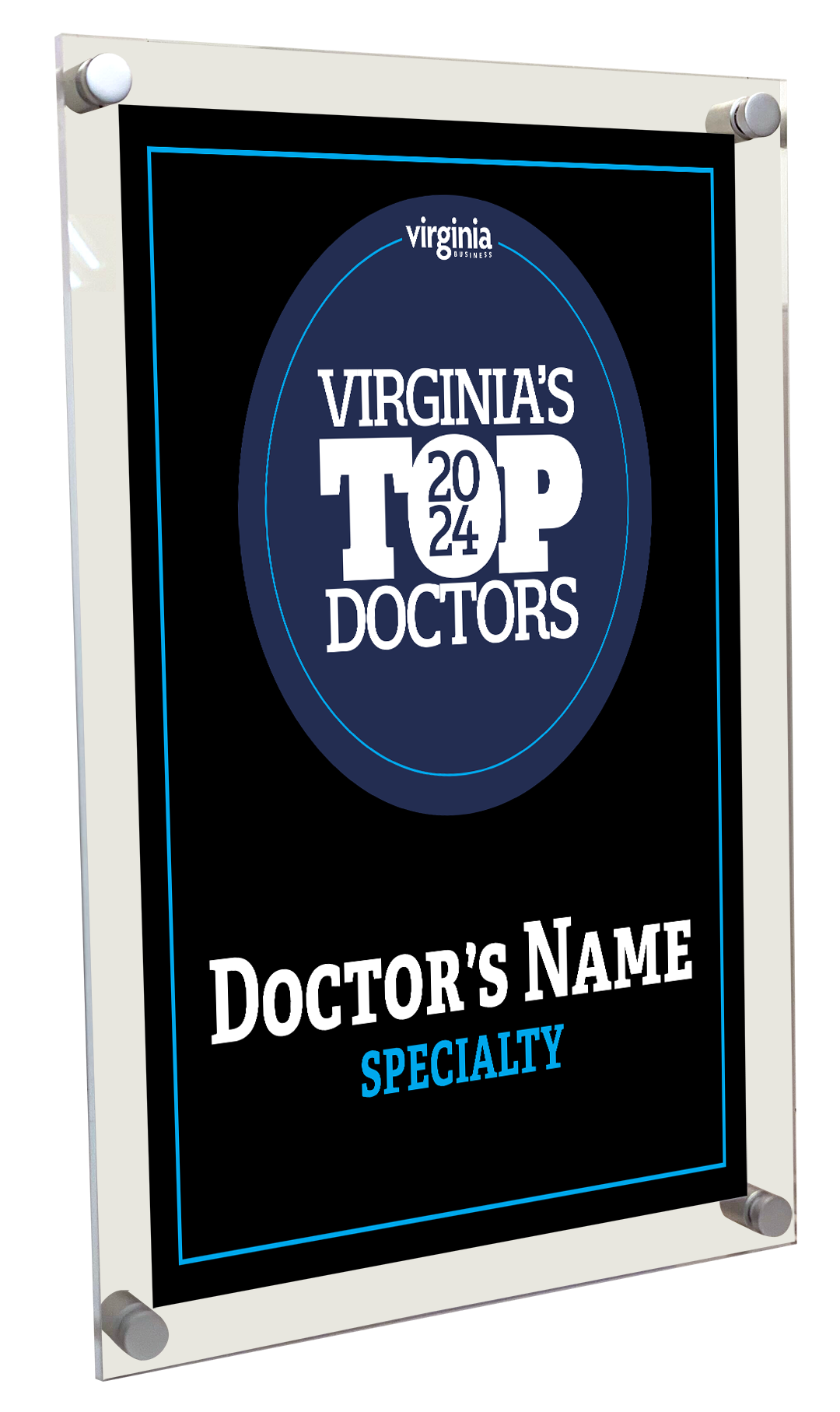 VA Business Top Doctors Award Plaque - Acrylic Standoff