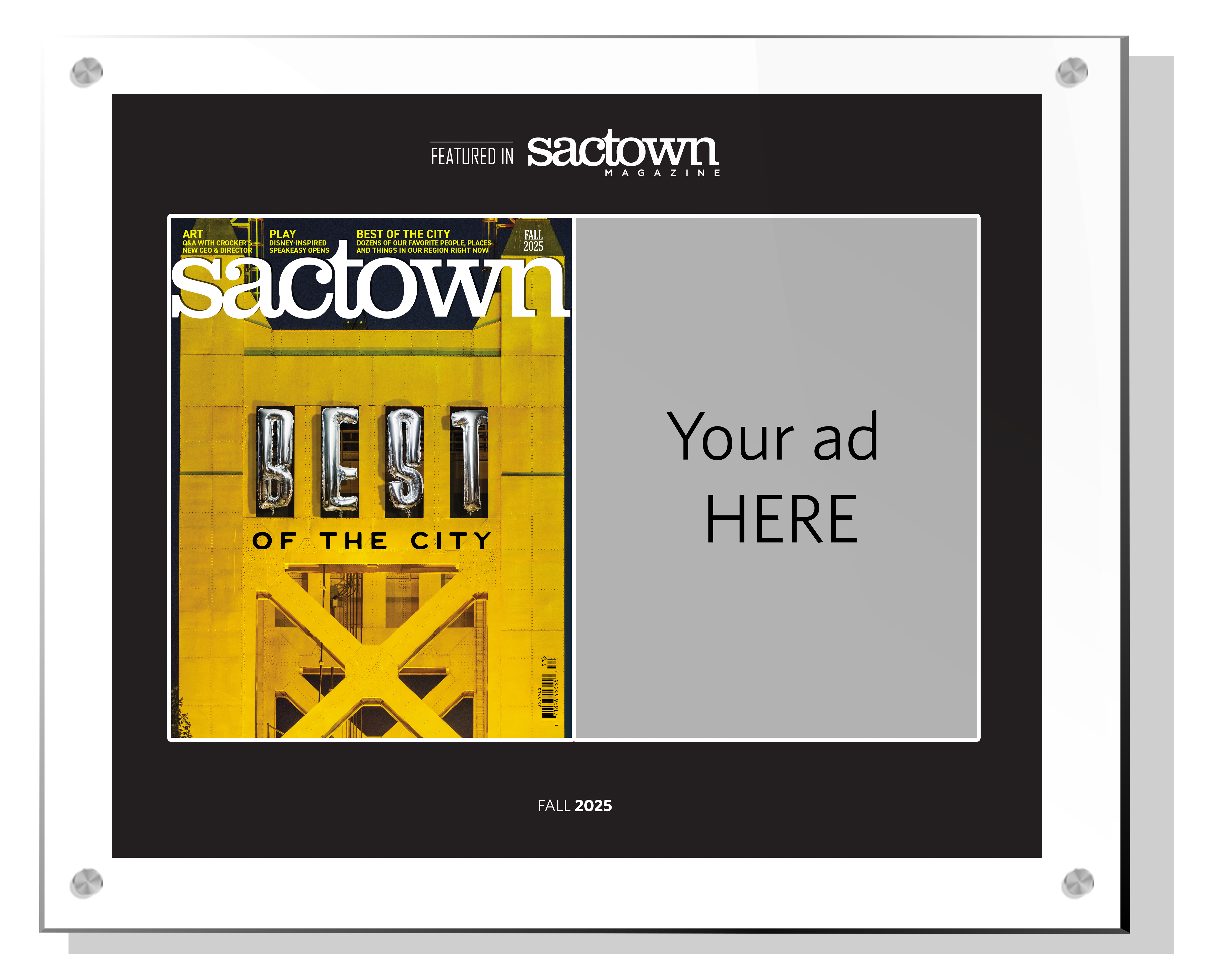 Sactown Magazine - Other Ads - Spread Acrylic Plaques