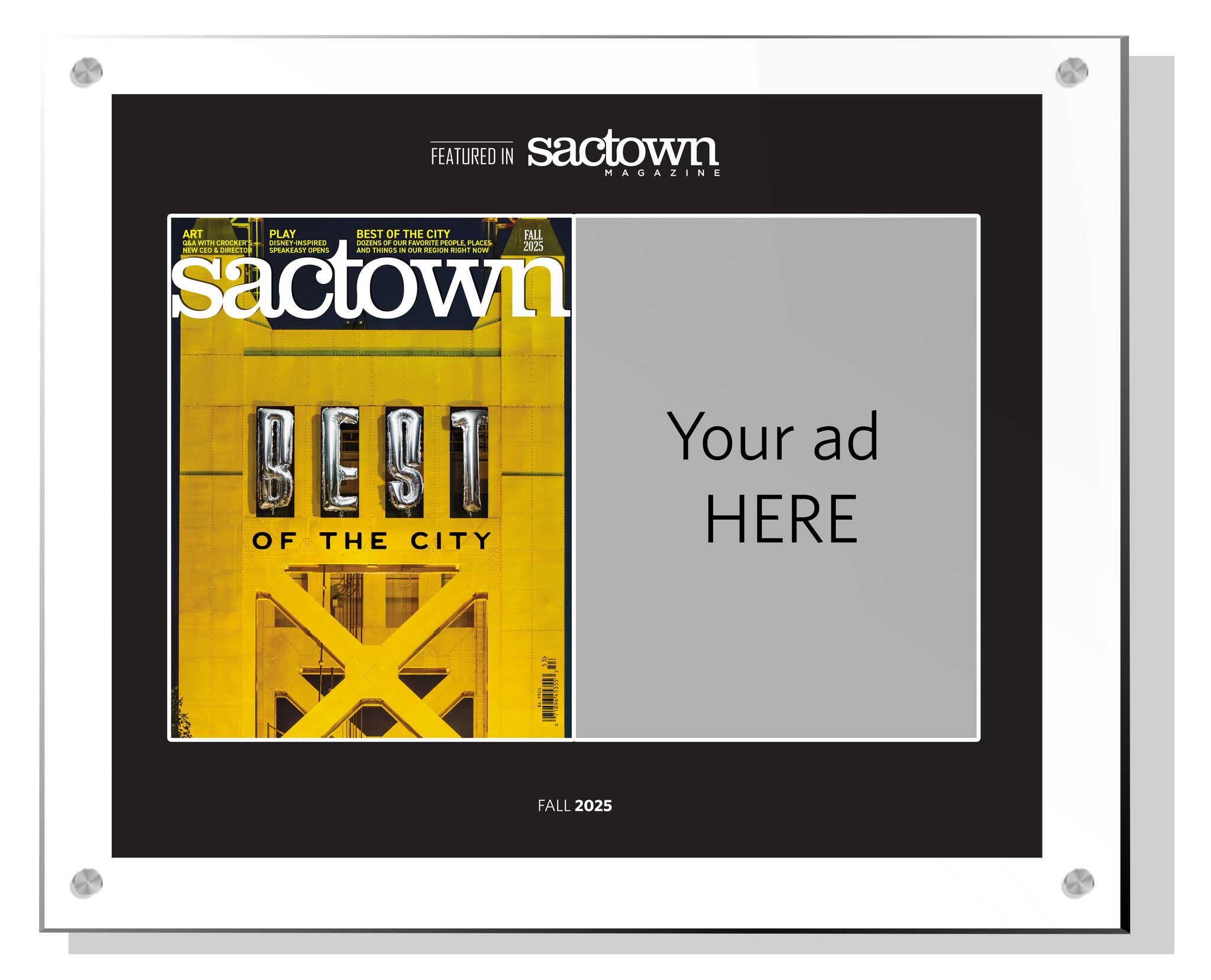Sactown Magazine - Other Ads - Spread Acrylic Plaques