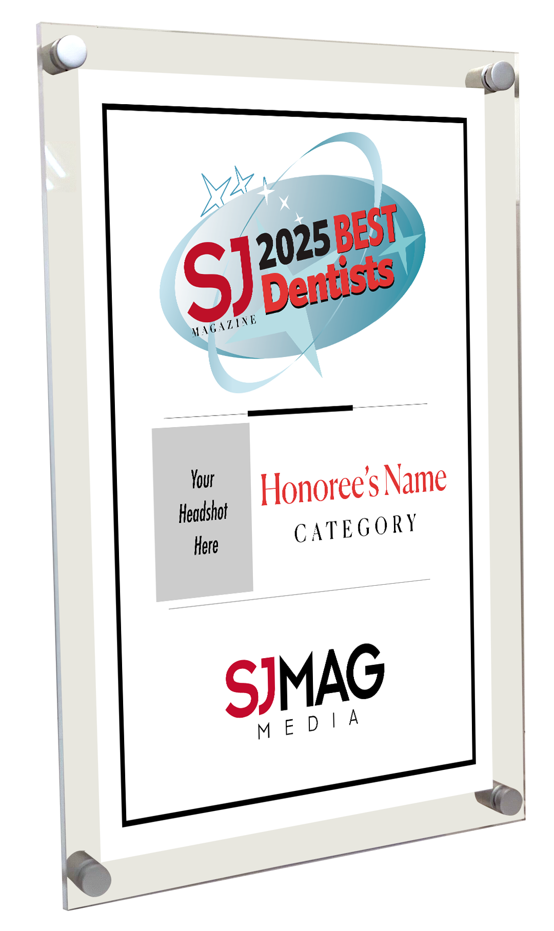 SJ Mag - Best Dentists - Acrylic Plaques