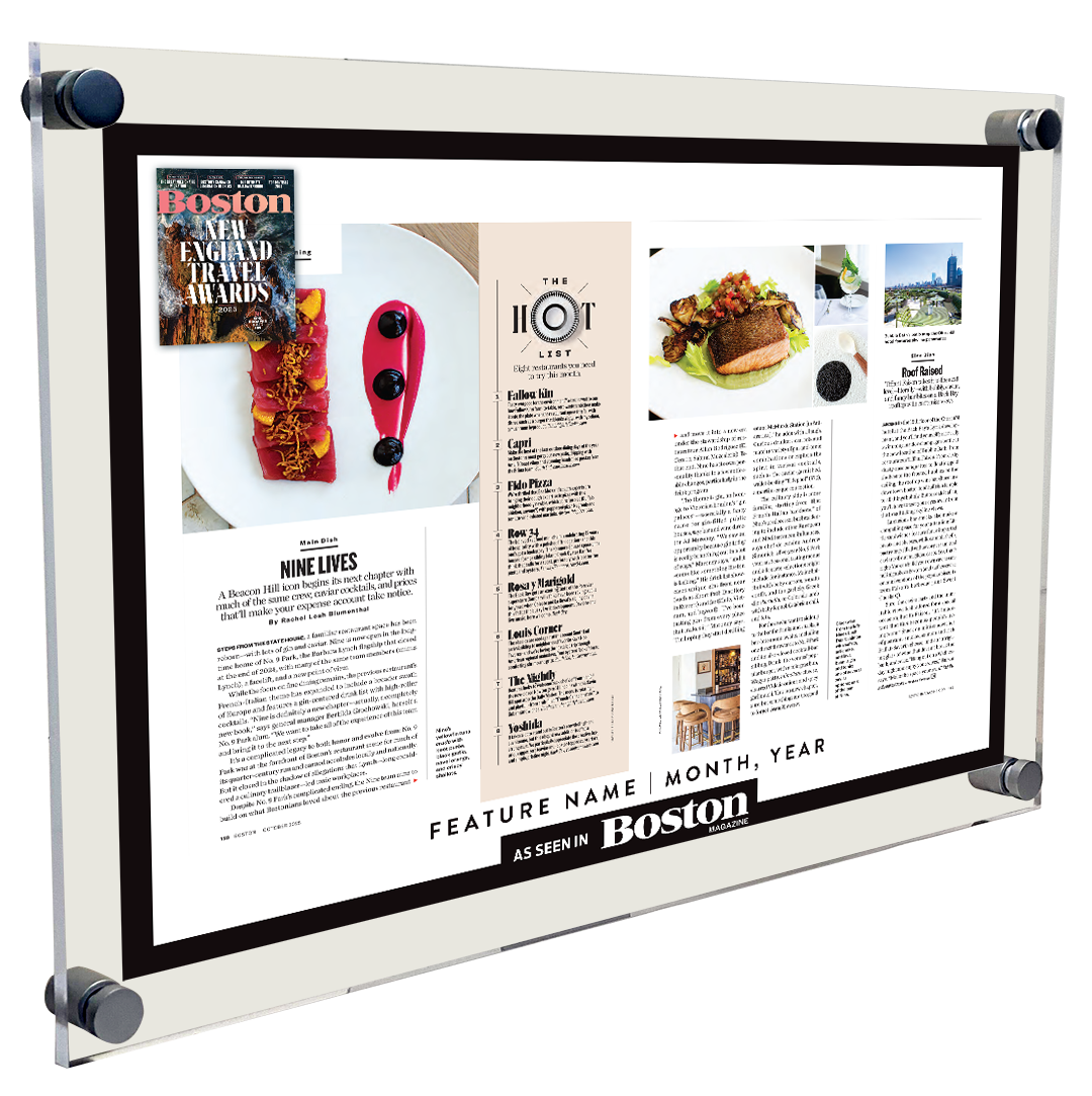 Boston Magazine Editorial Article Acrylic Standoff Plaque