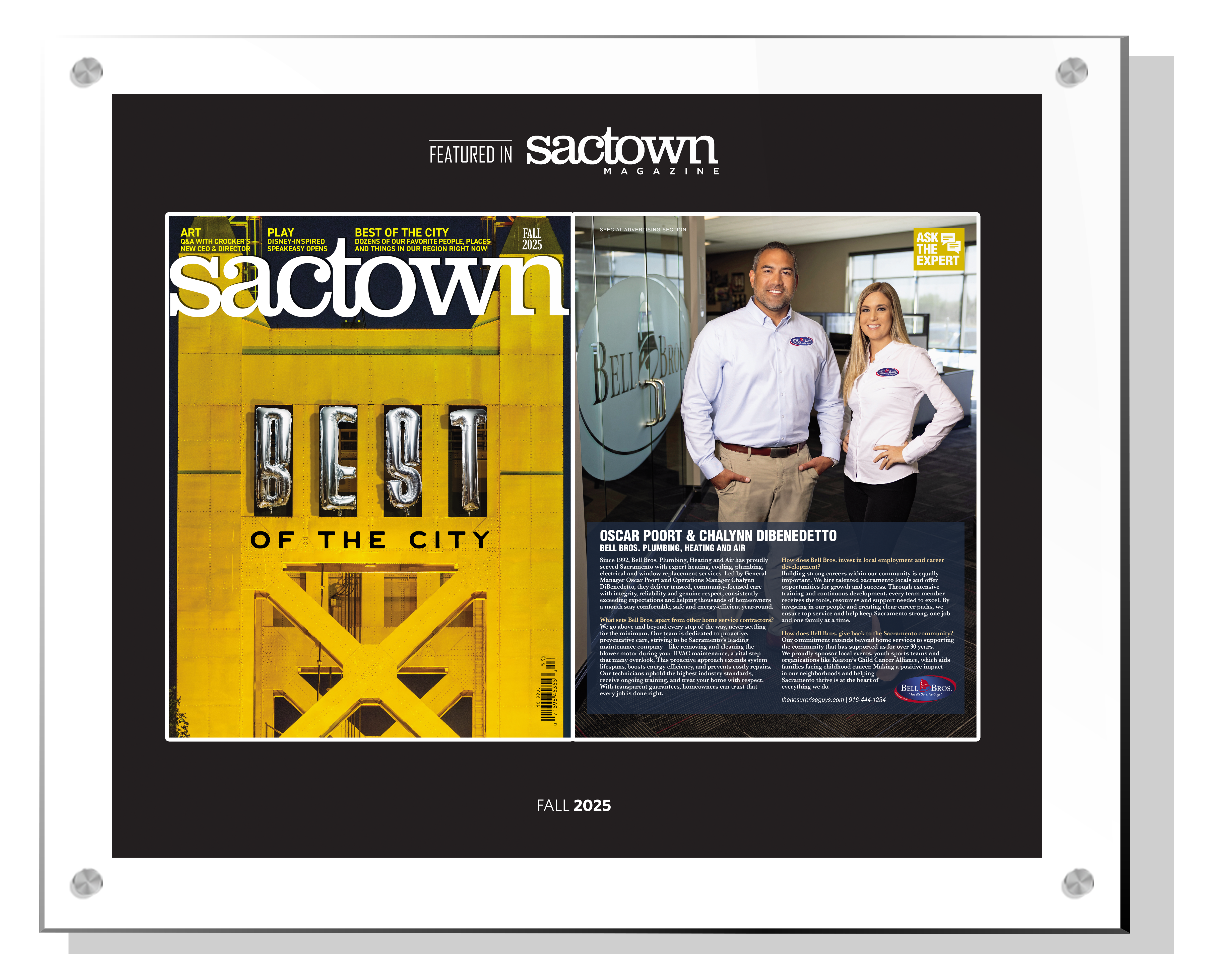 Sactown Magazine - Ask the Experts - Spread Acrylic Plaques