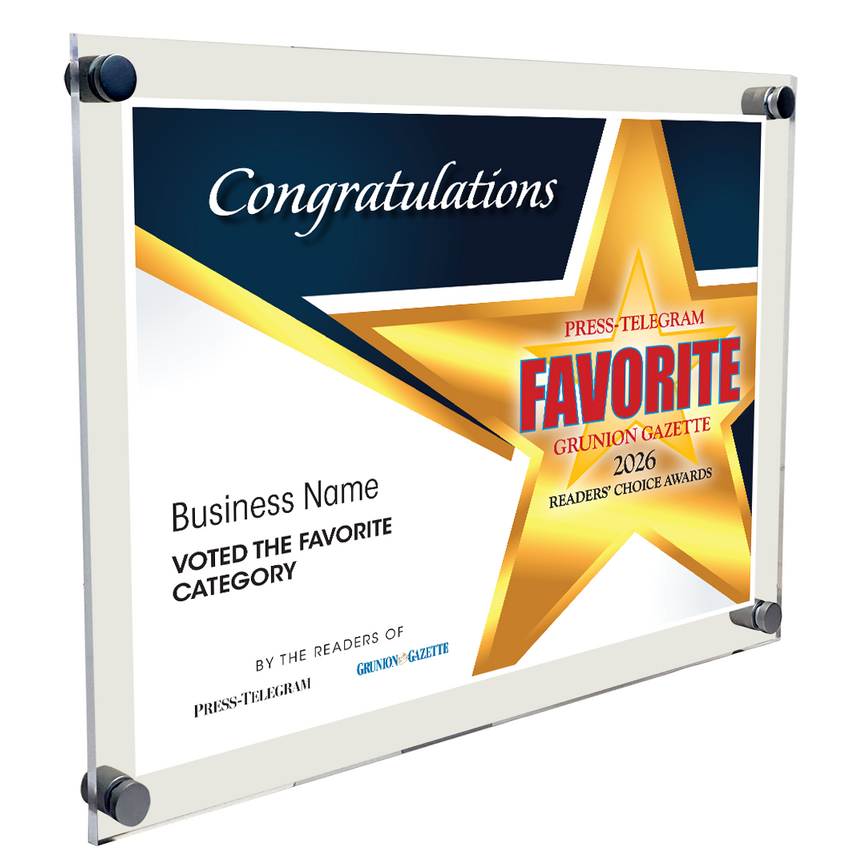 Press Telegram Best Of and Readers Choice Certificate - 10