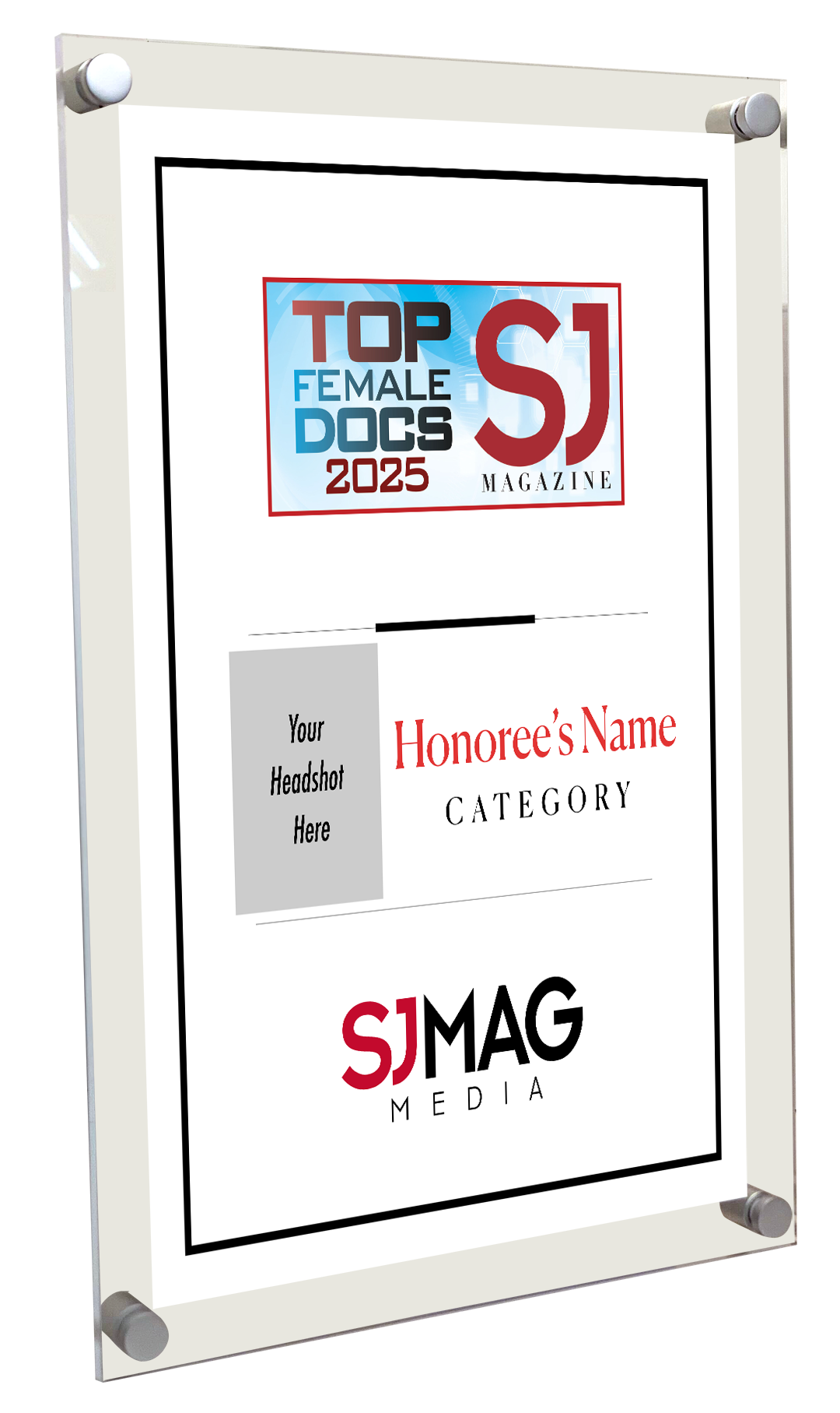 SJ Mag - Top Female Docs - Acrylic Plaques