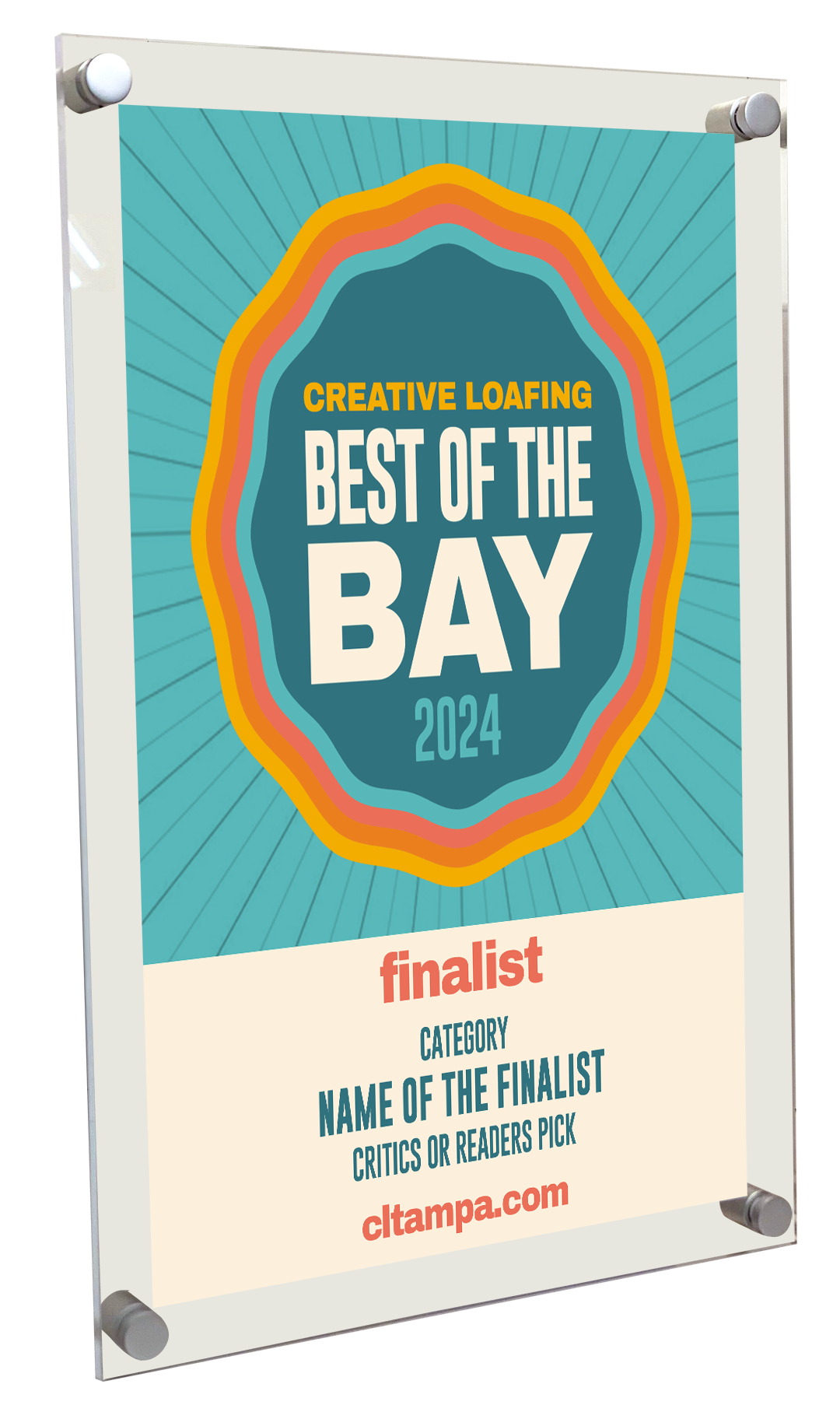 CL Tampa Bay Best of the Bay Plaque | Acrylic Standoff