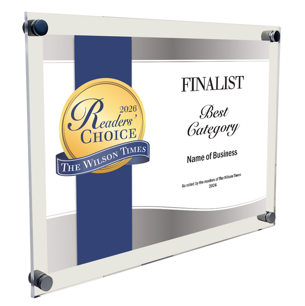 Wilson Times "Readers' Choice" Award - Acrylic Standoff