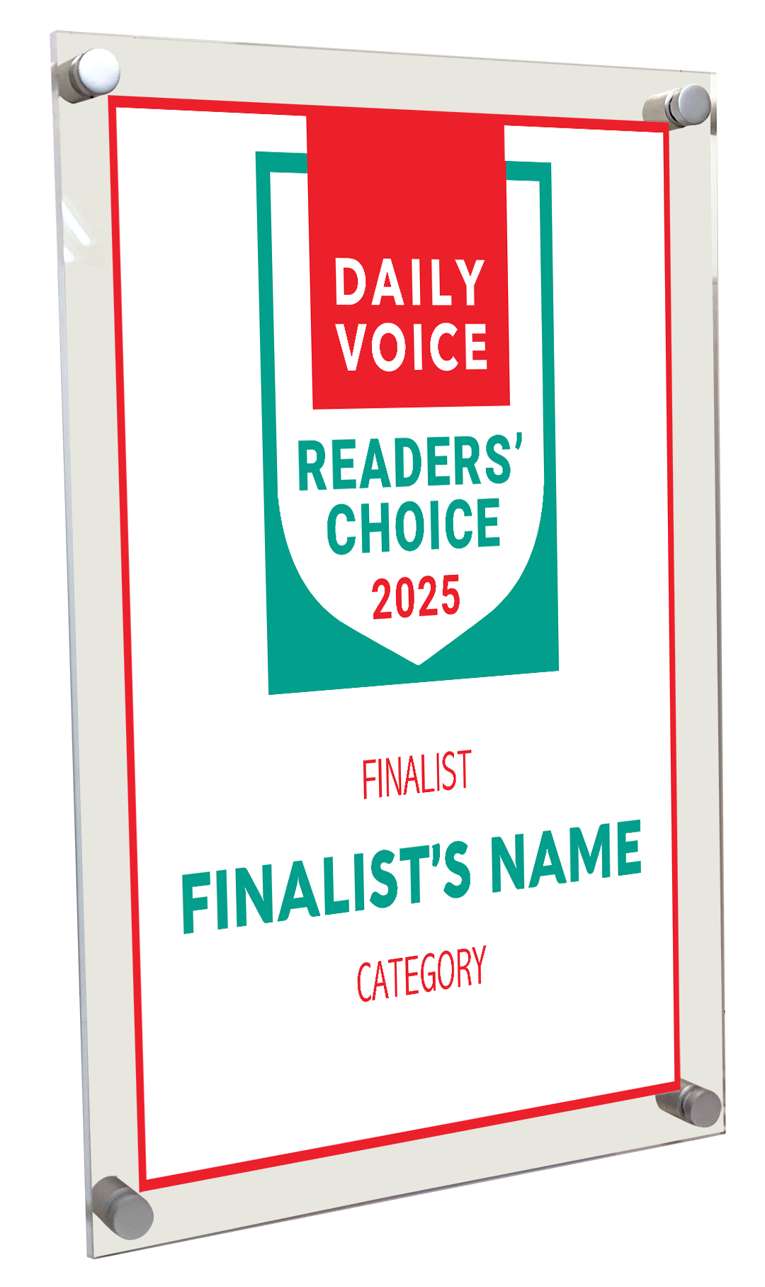 Daily Voice Readers' Choice Award - Acrylic Standoff Plaque