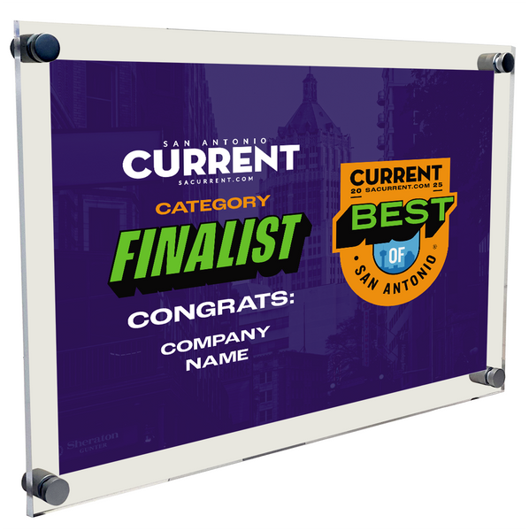 San Antonio Current "Best of San Antonio" Award Plaque - Acrylic Standoff