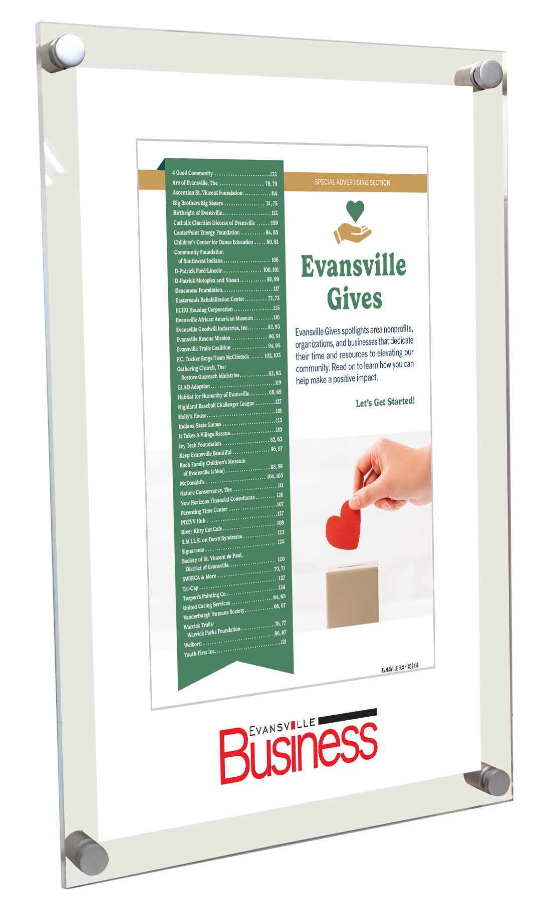 Evansville Business - Evansville Gives - Acrylic Plaques