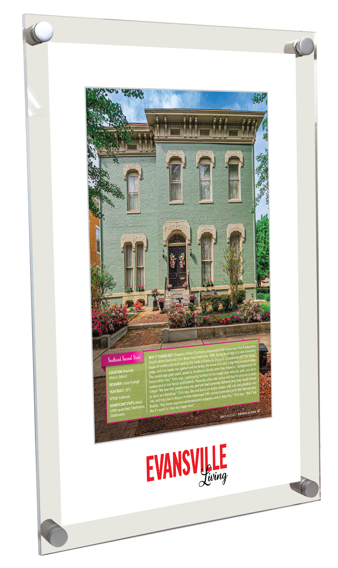 Evansville Living - Most Beautiful Homes - Acrylic Plaques