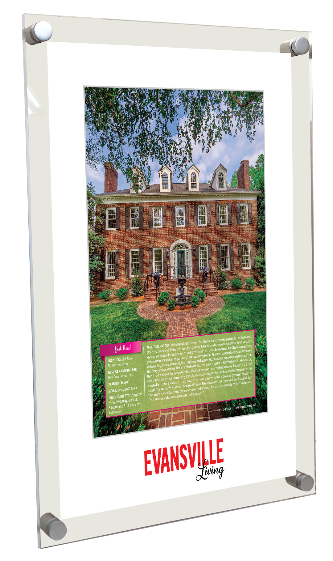 Evansville Living - Most Beautiful Homes - Acrylic Plaques