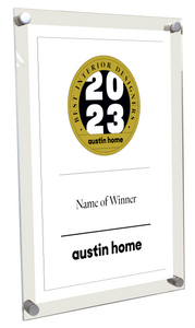 Austin Home "Best Interior Designer" Award - Acrylic Standoff Plaque